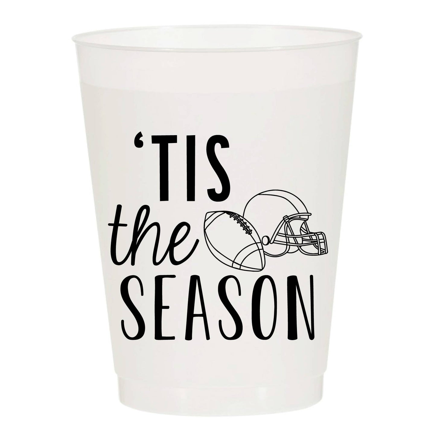 Tis The Season Football Tailgate Frosted Cups - Set of 6