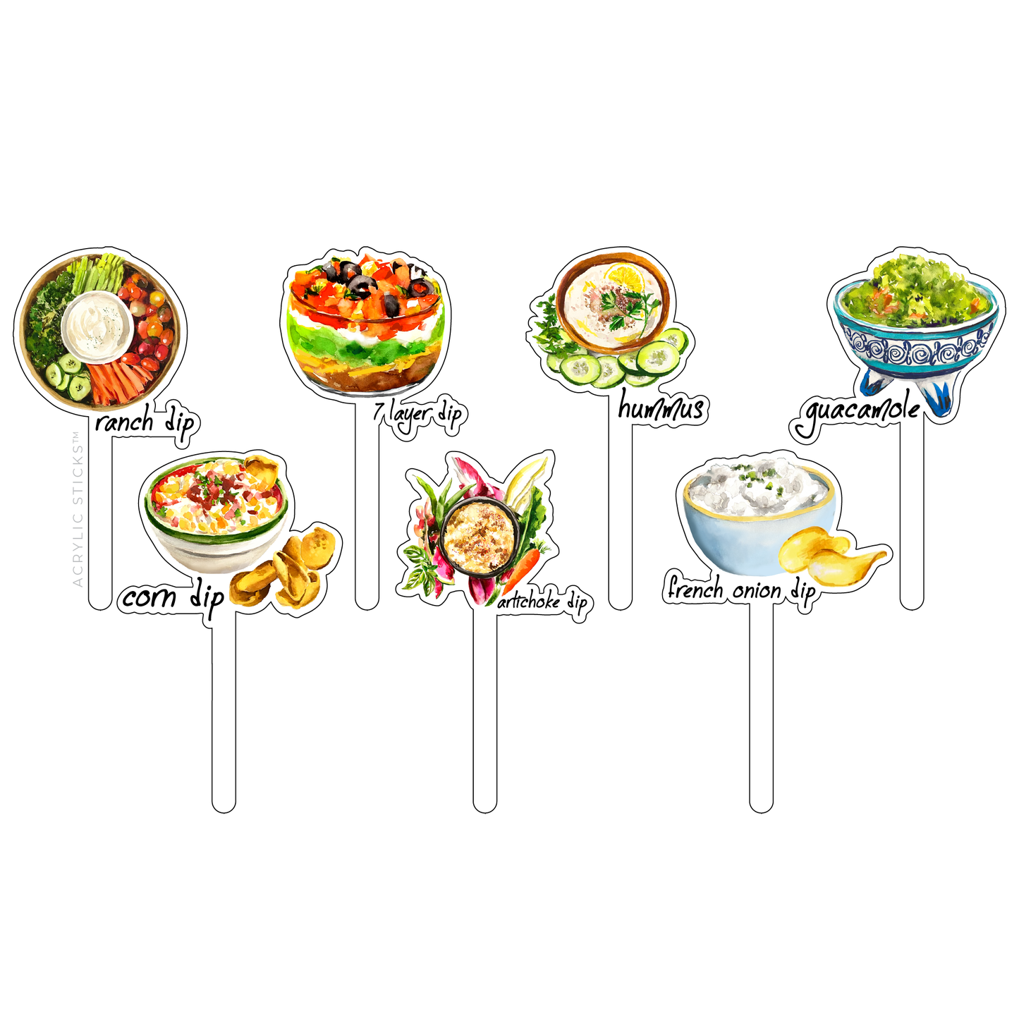 Don't Forget the Dips Acrylic Charcuterie Stick Combo
